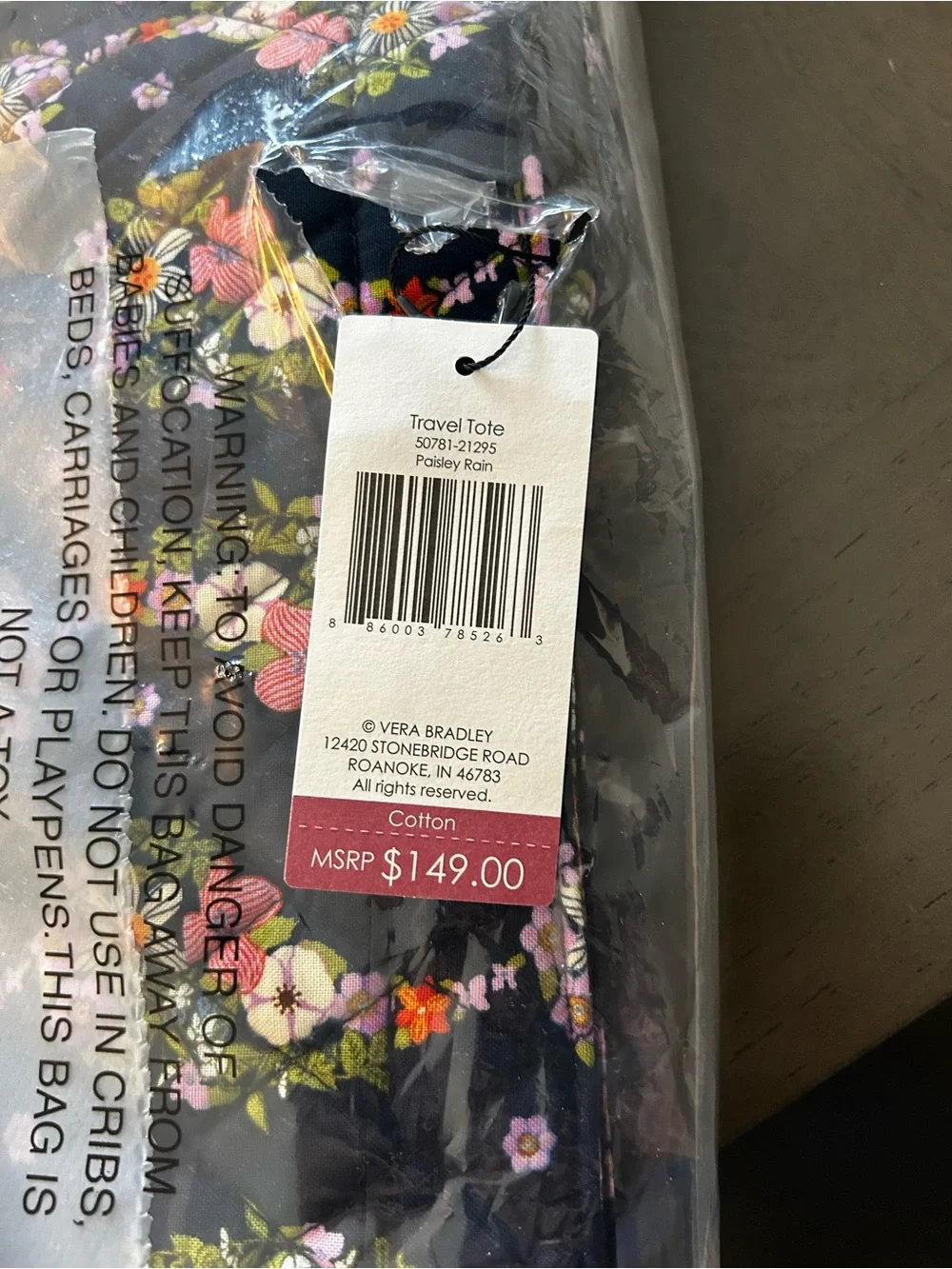 Nwt Vera Bradley travel tote bag original price $150